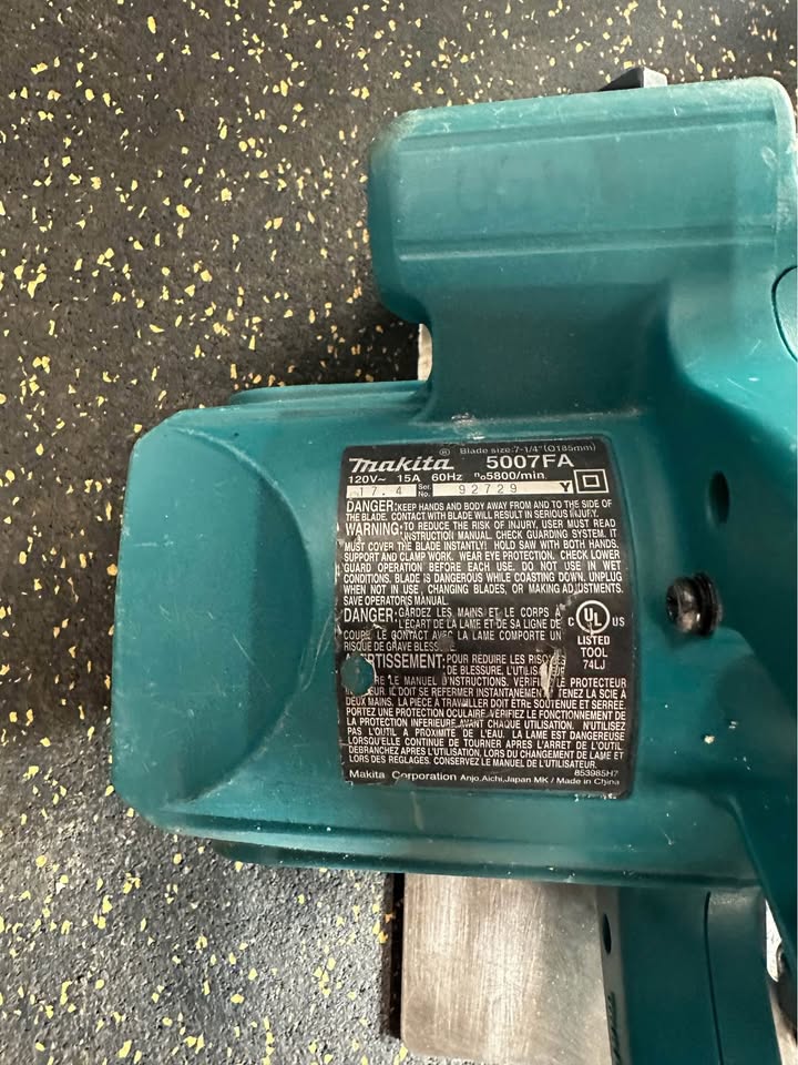 Makita 7 1/4” Circular Saw with Electric Brake for Precision Framing
