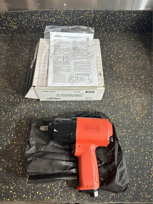 Sioux Tools 1/2” Pneumatic Impact Wrench with Friction Ring for Heavy-Duty Fastening