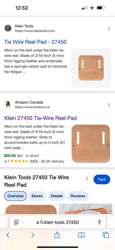 Klein Tools Leather Tie-Wire Reel Pad for Electrical Work