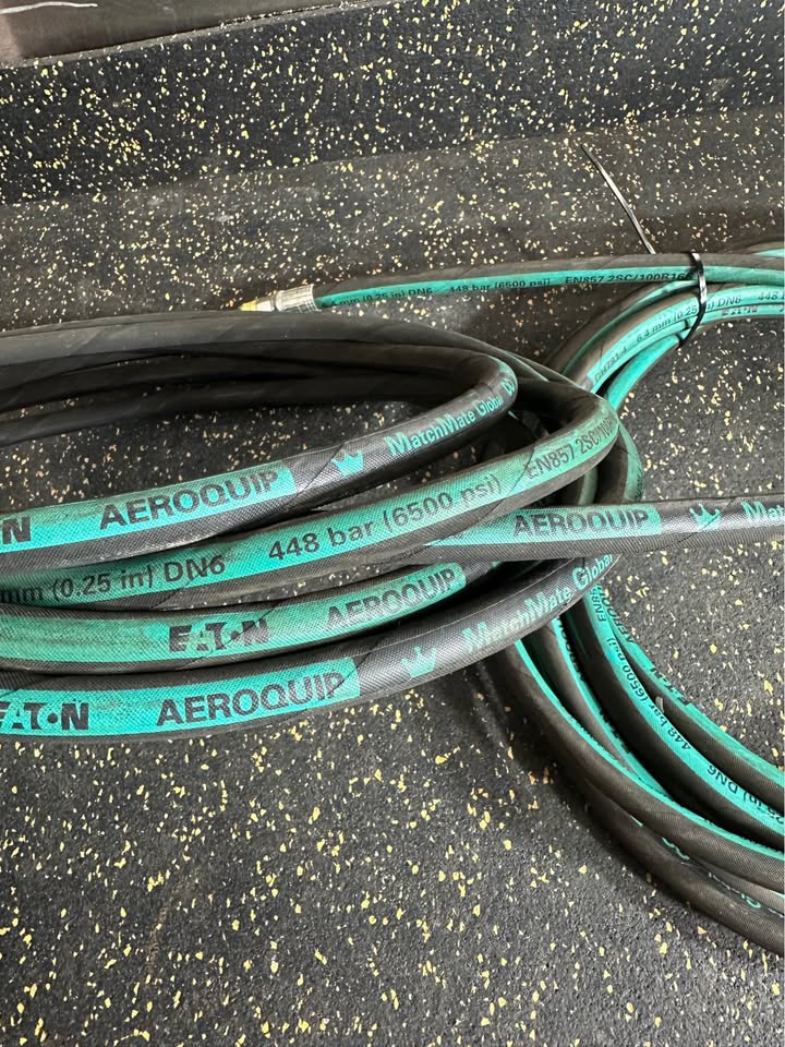 Aeroquip GH781-4 25 Ft High PSI 6500 Hydraulic Hose Teal/Black