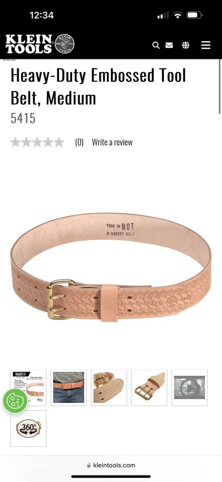 Klein Tools Heavy Duty Leather Tool Belt with Embossed Design