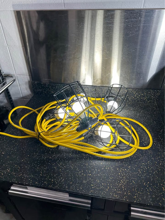 50 Ft LED Work Construction Lighting with Premium Metal Baskets