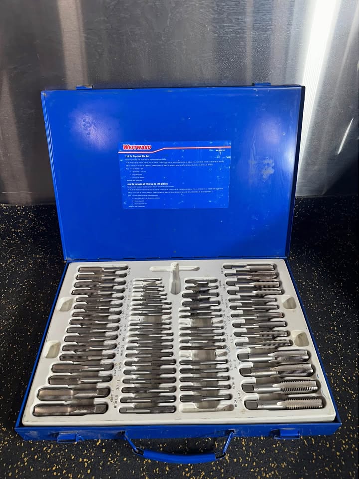 Westward 110 Piece Alloy Steel Tap and Die Set