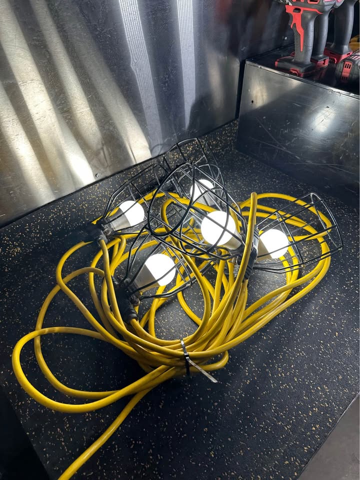 50 Ft LED Work Construction Lighting with Premium Metal Baskets