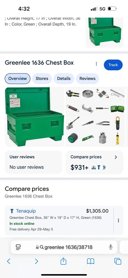 Greenlee 1636 Tool Storage Chest - Fully Lockable