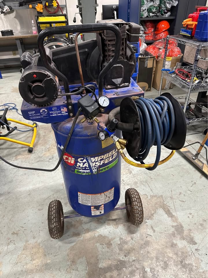 Campbell Hausfeld 5 HP Air Compressor with 26 Gallon Tank and 25 Ft Hose