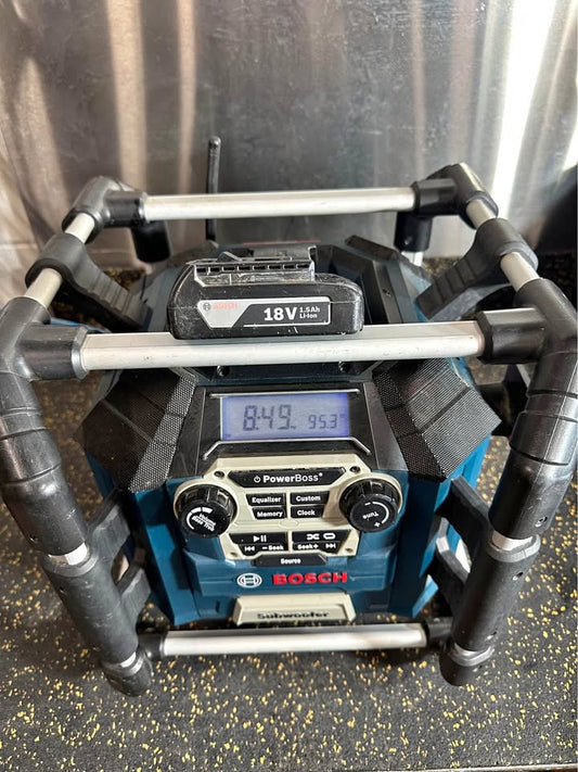 Bosch Jobsite Radio with Subwoofer, Charger Station & 4 Outlets - Bluetooth 5.0
