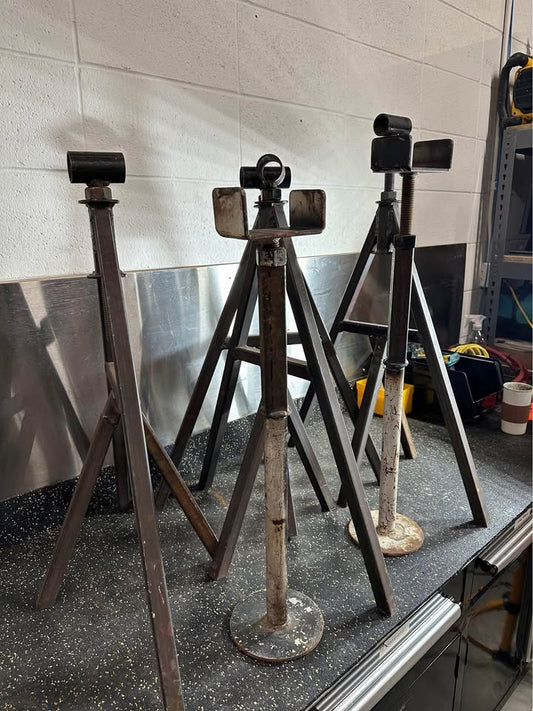 Set of 6 Adjustable Shop Pipe and Material Stands