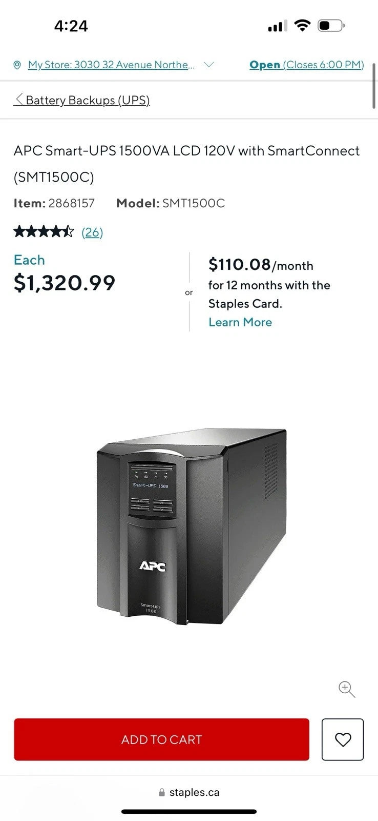 APC Smart-UPS SMT1500C 1500VA