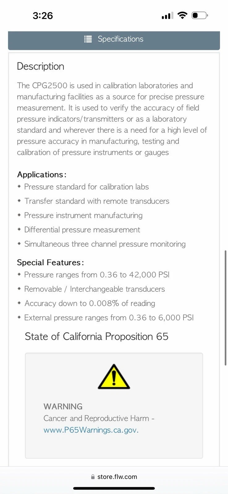 Mensor CPG2500 Precision Pressure Indicator