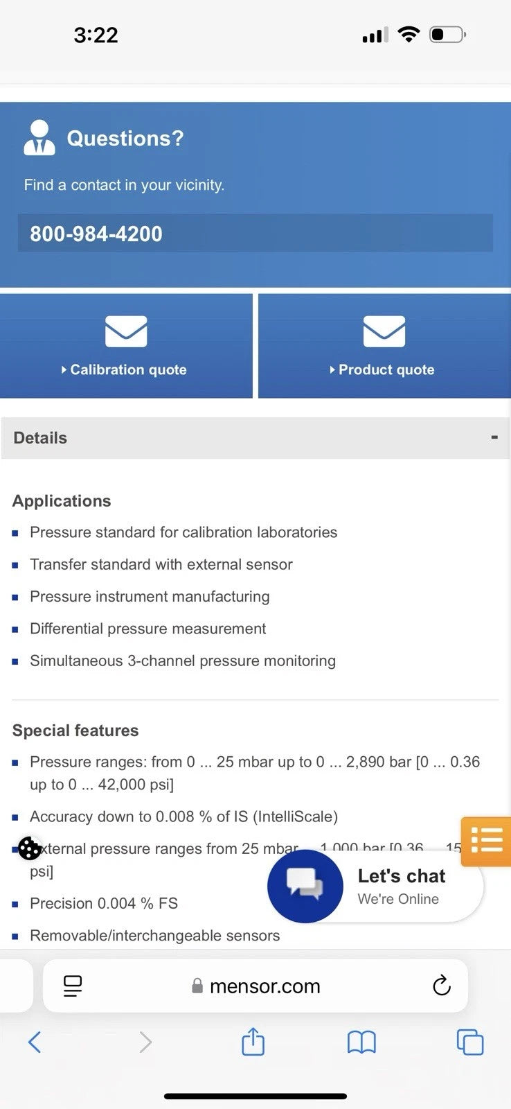 Mensor CPG2500 Precision Pressure Indicator