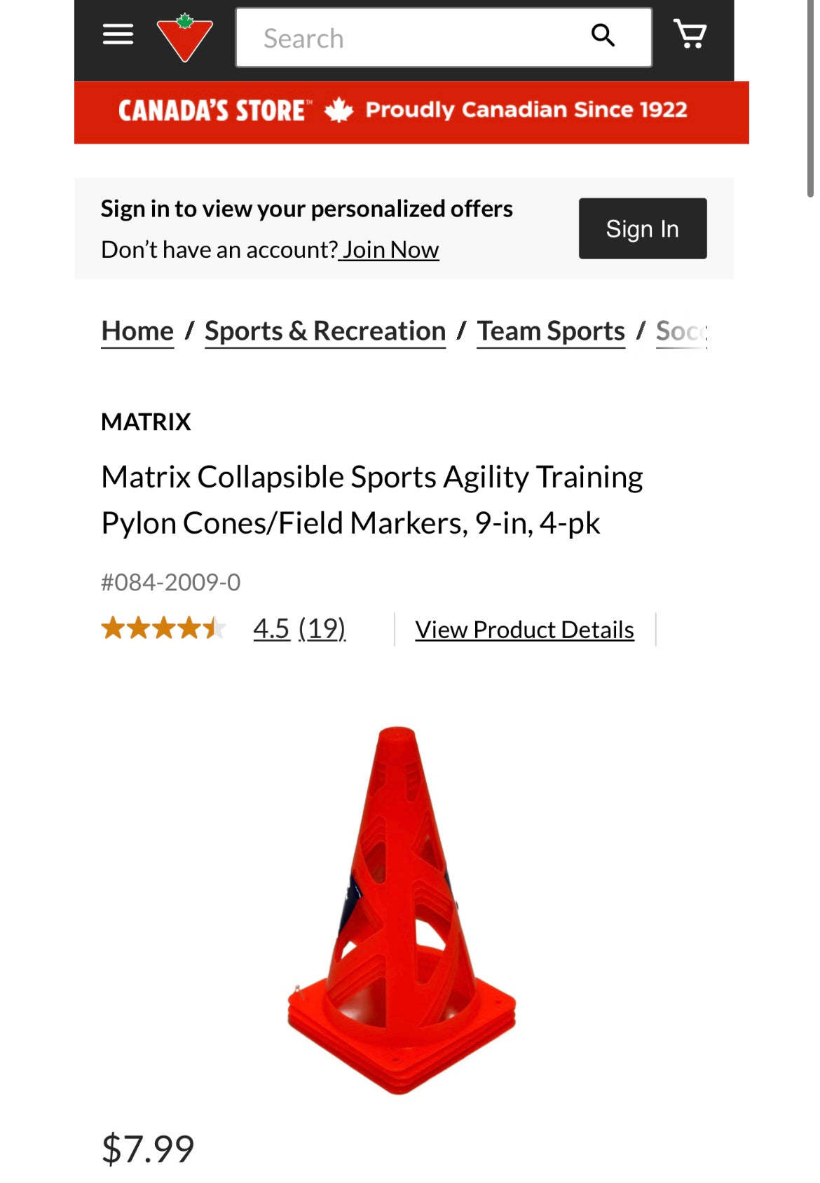 Collapsible Sports Agility Training Pylon Cones/Field Markers (9”, 12-piece set)