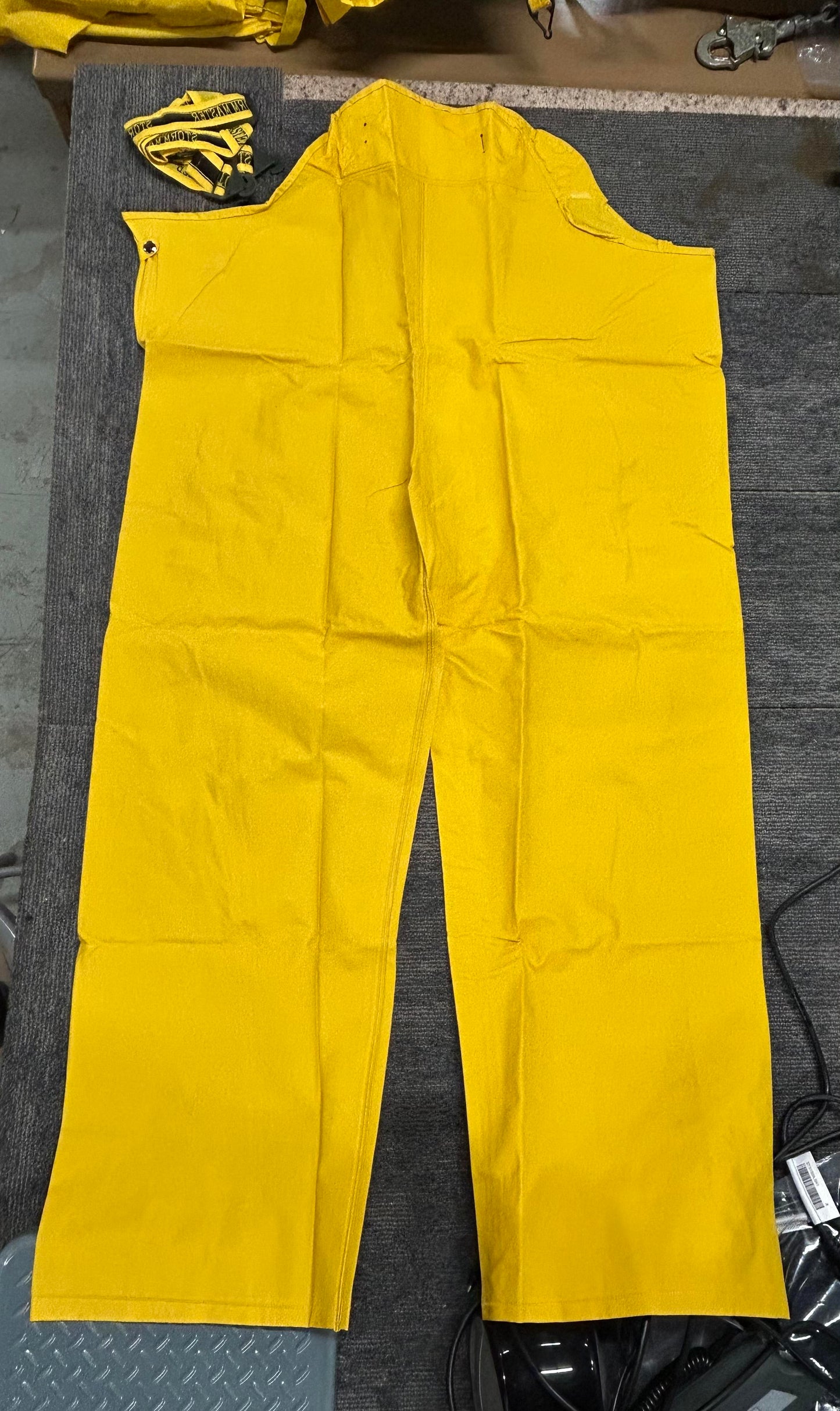 Pioneer 571 Flame-Resistant Waterproof Heavy-Duty PVC Rain Suits (4XL, Yellow) – comes with jacket, hood, pants, suspenders