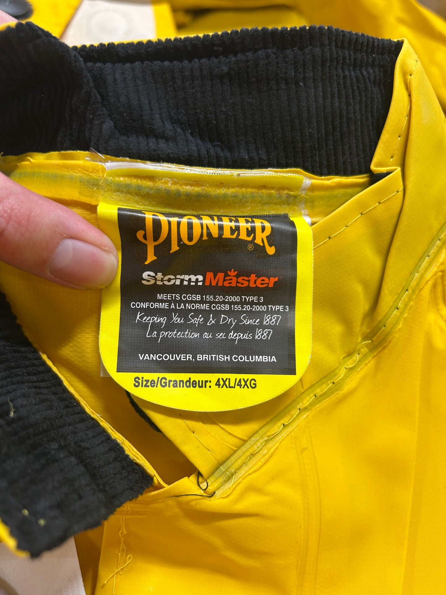 Pioneer 571 Flame-Resistant Waterproof Heavy-Duty PVC Rain Suits (4XL, Yellow) – comes with jacket, hood, pants, suspenders