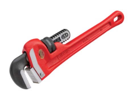 RIDGID 10” Heavy-Duty Steel Straight Pipe Wrench