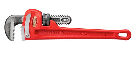 RIDGID 12” Heavy-Duty Steel Straight Pipe Wrench