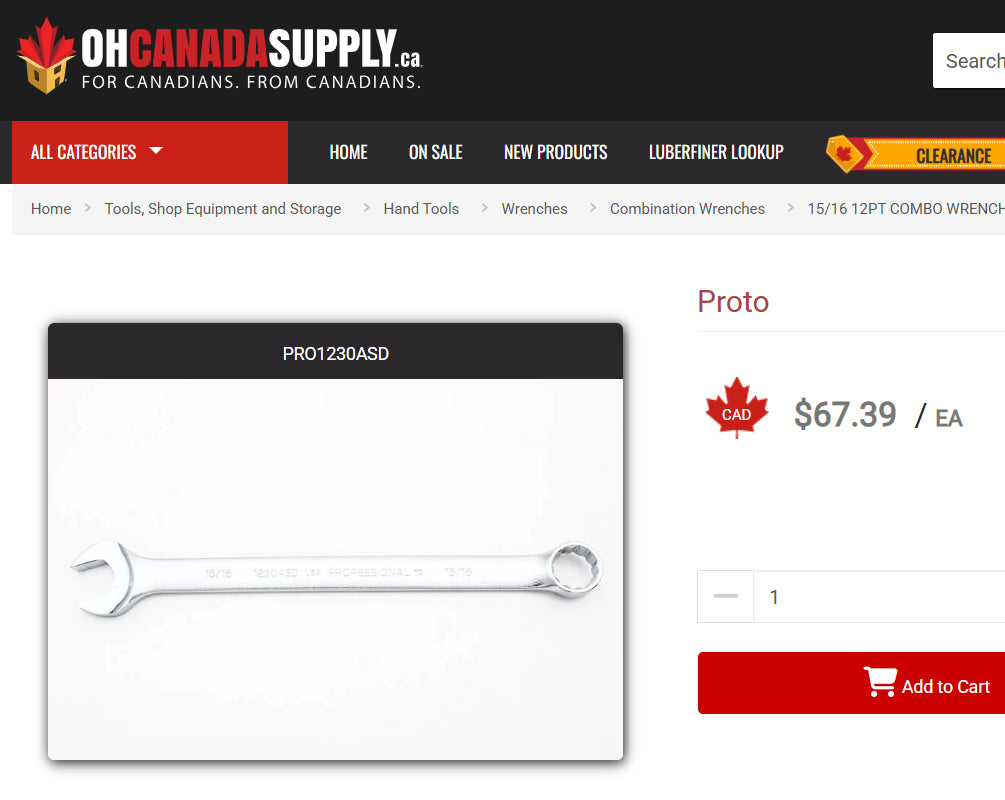 PROTO 15/16” Combination Wrench (Model 1230)