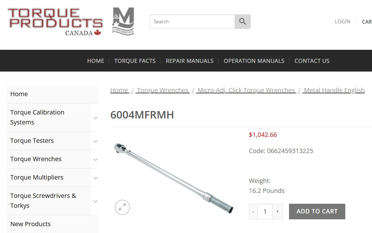 CDI 6004MFRMH Dual-Scale Micrometer Torque Wrench with Case (3/4” Drive, Foot-Pound/Newton-Meter)
