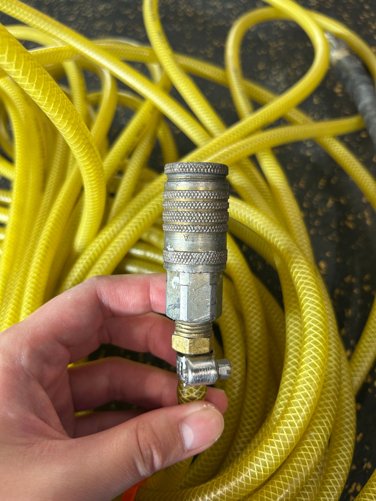 40-Foot Green Line 1/4” Diameter Air Hose with Male/Female Fittings (200 PSI Working Pressure)