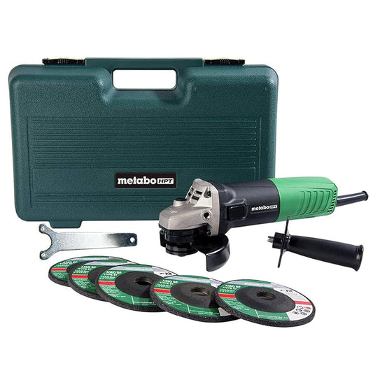 Metabo HPT (G12SR4) 4-1/2” 6.2 Amp Disc/Angle Grinder (w/ Guard, Case, & 3 NEW Klingspor Kronenflex EDGE 4-1/2” Cut-Off Wheels)