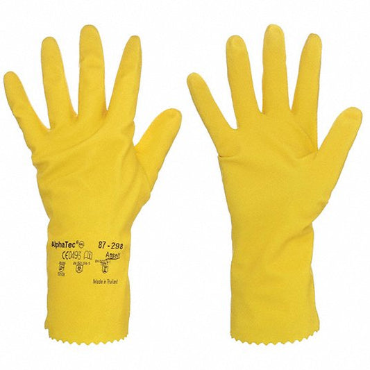 Ansell AlphaTec 87-298 Medium-Duty Latex Gloves (Chemical Resistant, Size 7/Small) – 38 PAIRS AVAILABLE, BRAND NEW