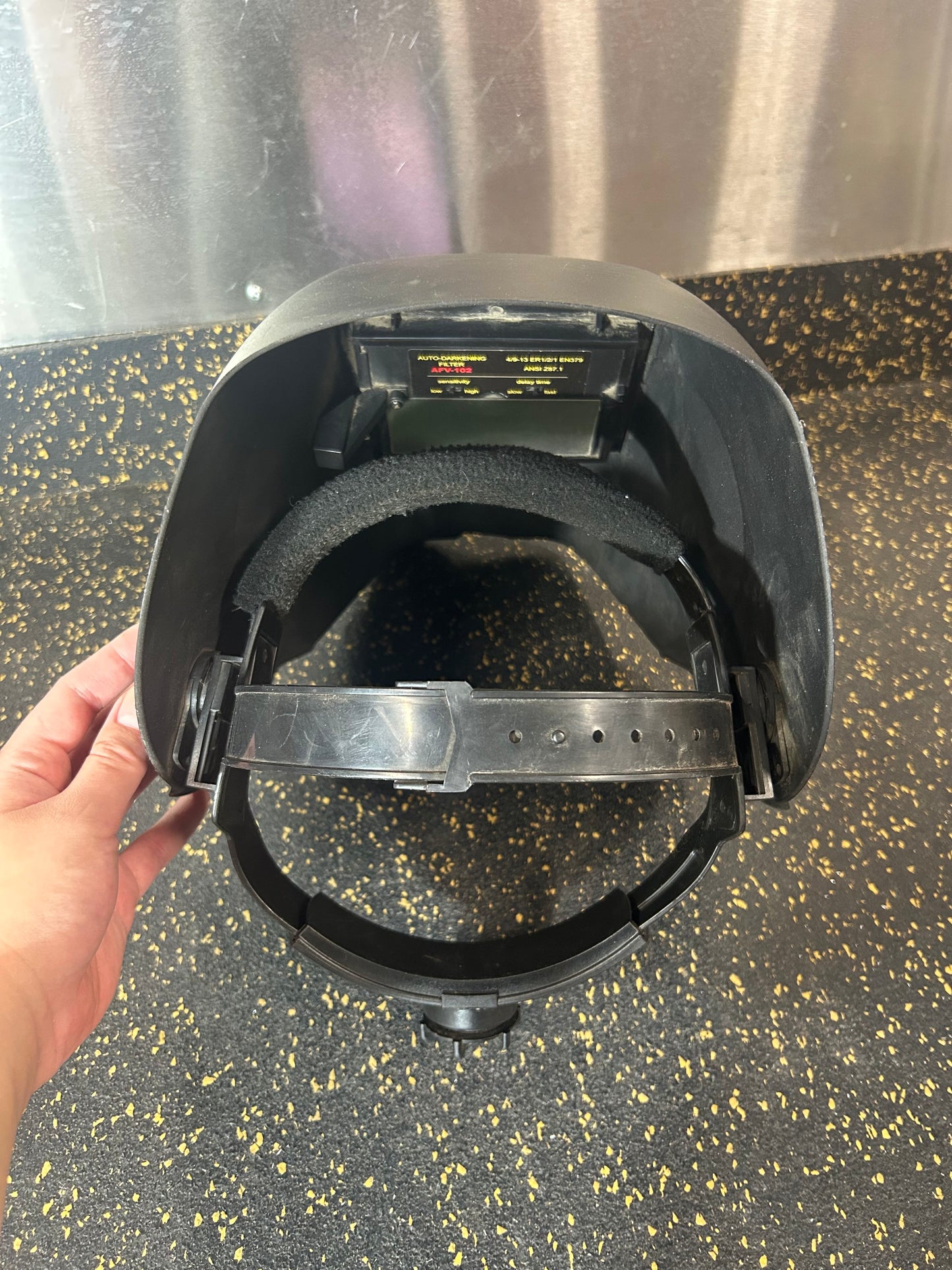 Powerfist Black Variable-Shade Auto-Darkening Welding Helmet (AHV-102, DIN 9-13)