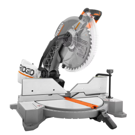 RIDGID 12” Compound Miter Saw (120V Corded 15-Amp) – COMES WITH 3 BLADES, POWERFUL