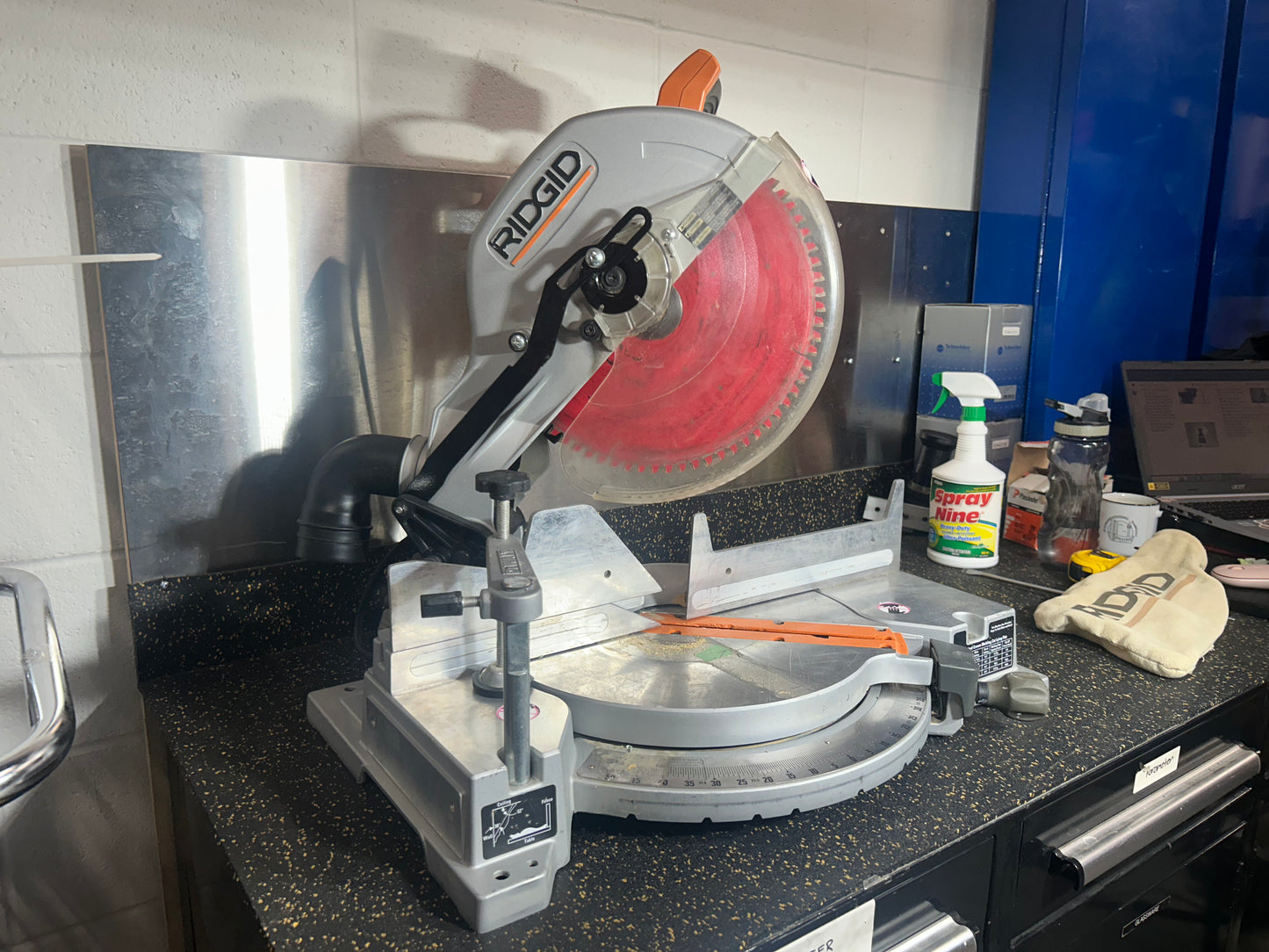 RIDGID 12” Compound Miter Saw (120V Corded 15-Amp) – COMES WITH 3 BLADES, POWERFUL