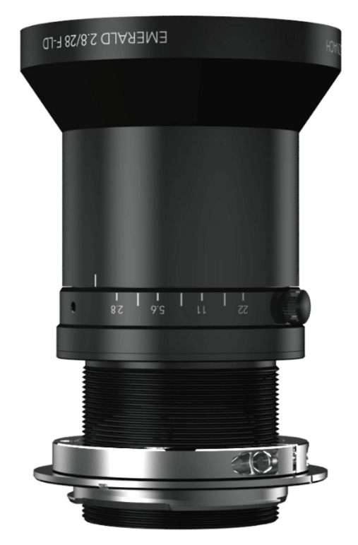 Schneider-Kreuznach Xenon-Emerald F2.8/28mm Manual Iris F-Mount Lens (“L” Type, Model 21-1071606) – 2 AVAILABLE, BRAND NEW