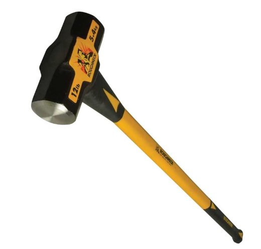 Roughneck 6 lb (2.7 kg) Sledgehammer with Durable Fibreglass Handle (ROU65627) – 35” Total Length