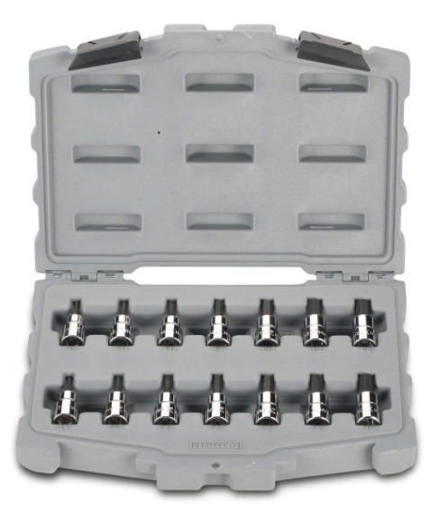 MAXIMUM Socket Set - 3/8” Drive 6 Point Hex Bit Sockets with Hard Case (14-piece set) – DURABLE