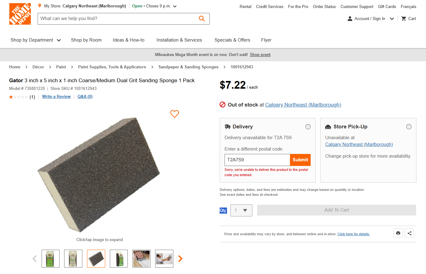 Northern Abrasives Sanding Sponge (3” x 5” x 1”)