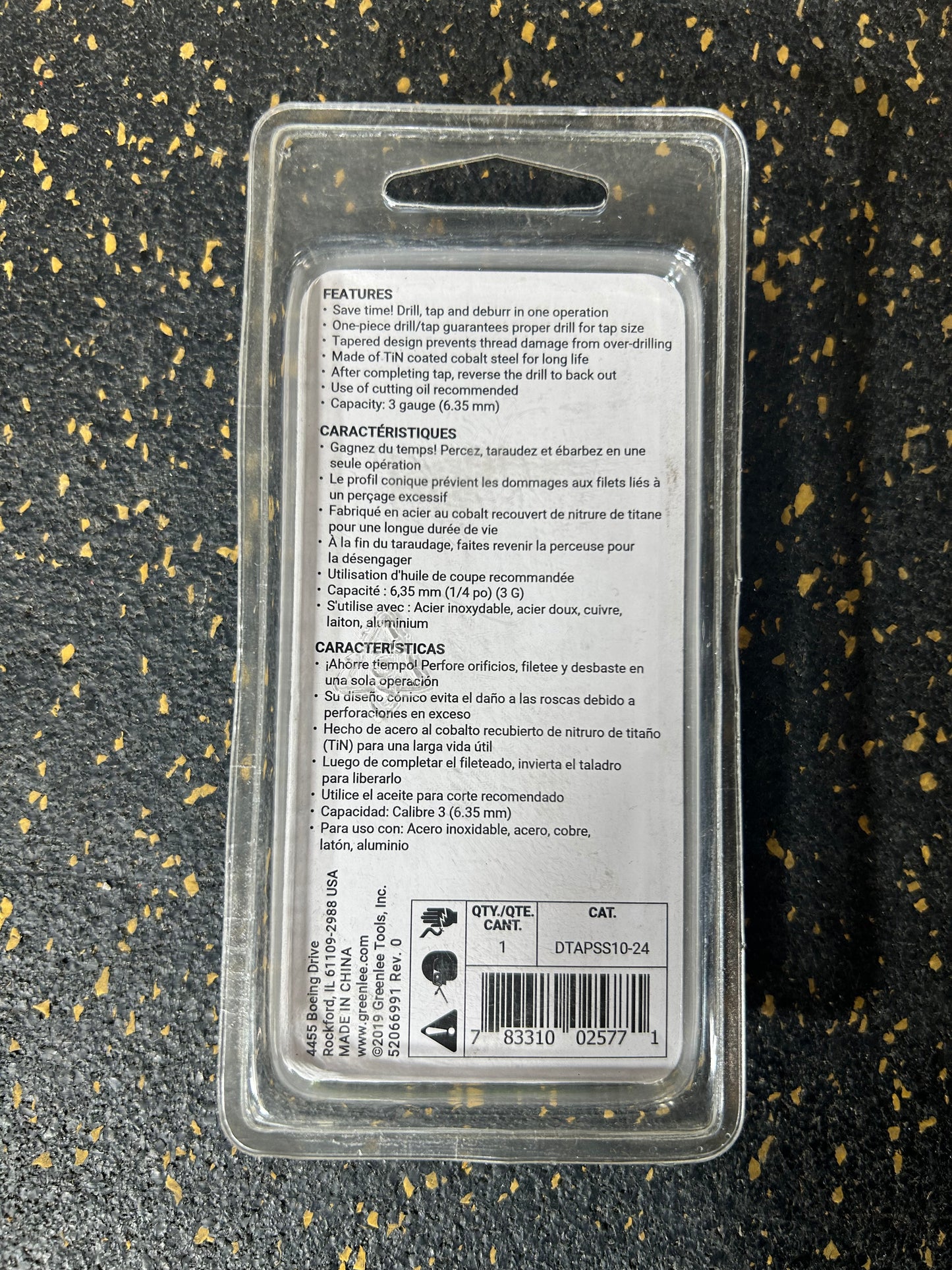 Greenlee DTAPSS10-24 Drill/Tap Bit for up to 1/4” Stainless Steel (10-24 NC) – BRAND NEW