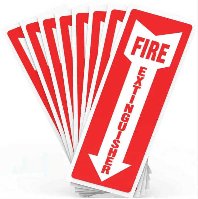 Fire Extinguisher Signs (Adhesive, 8-piece pack) - BRAND NEW