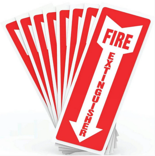 Fire Extinguisher Signs (Adhesive, 8-piece pack) - BRAND NEW