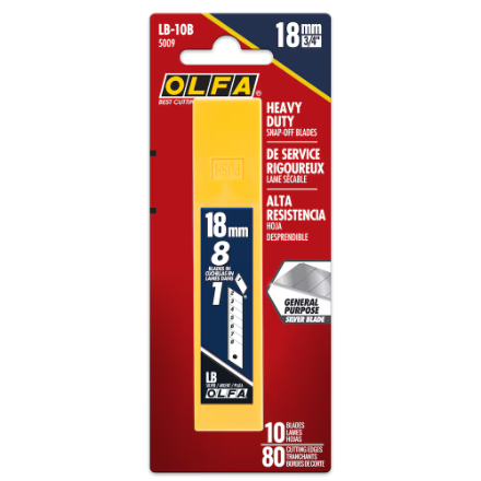 OLFA 3/4” (18mm) Heavy-Duty Snap-Off Replacement Blades (10-piece pack) – 3 PACKS AVAILABLE, BRAND NEW