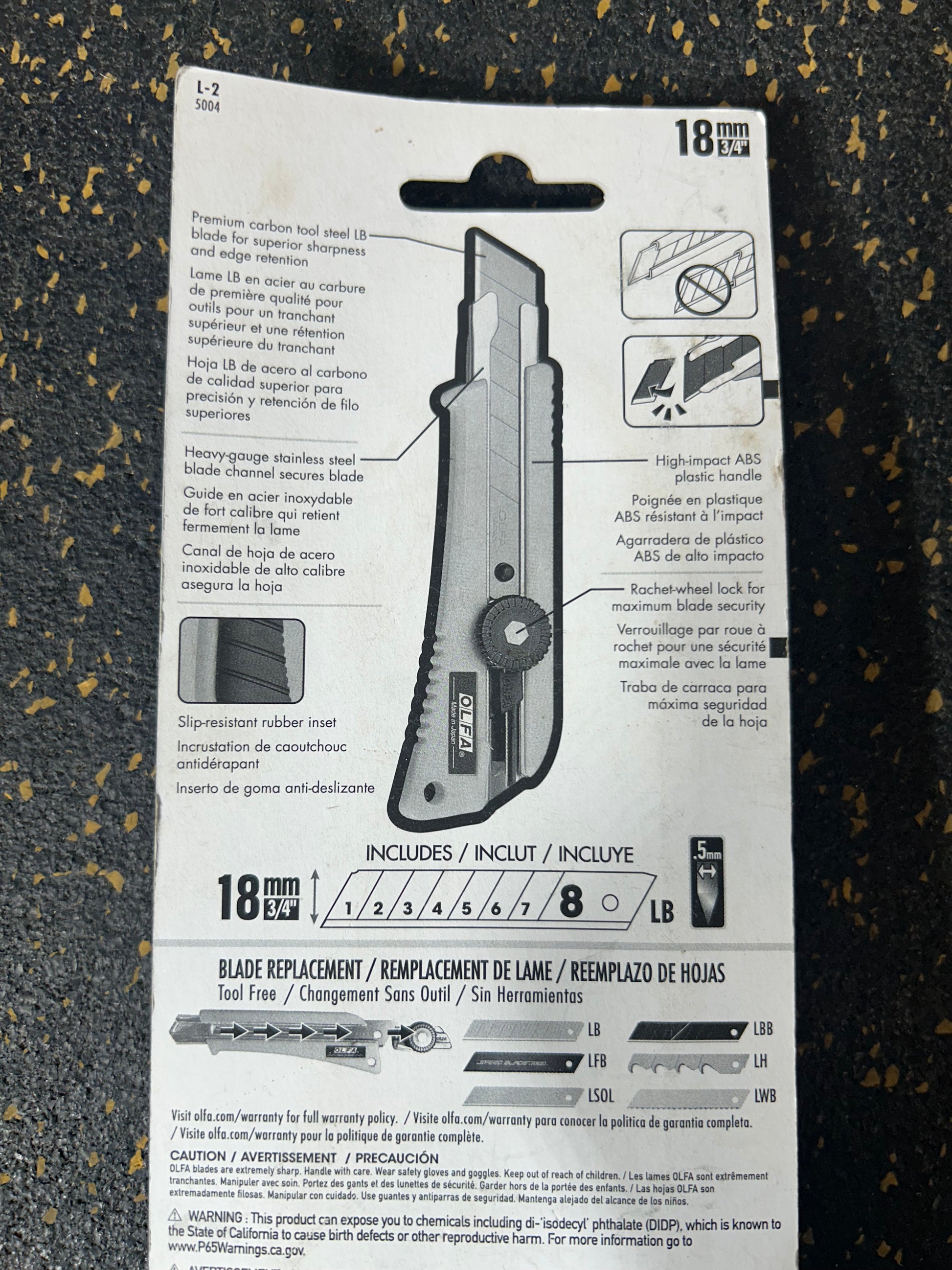 OLFA 3/4" (18mm) Heavy-Duty Rubber-Inset Snap-off Utility Knife – BRAND NEW