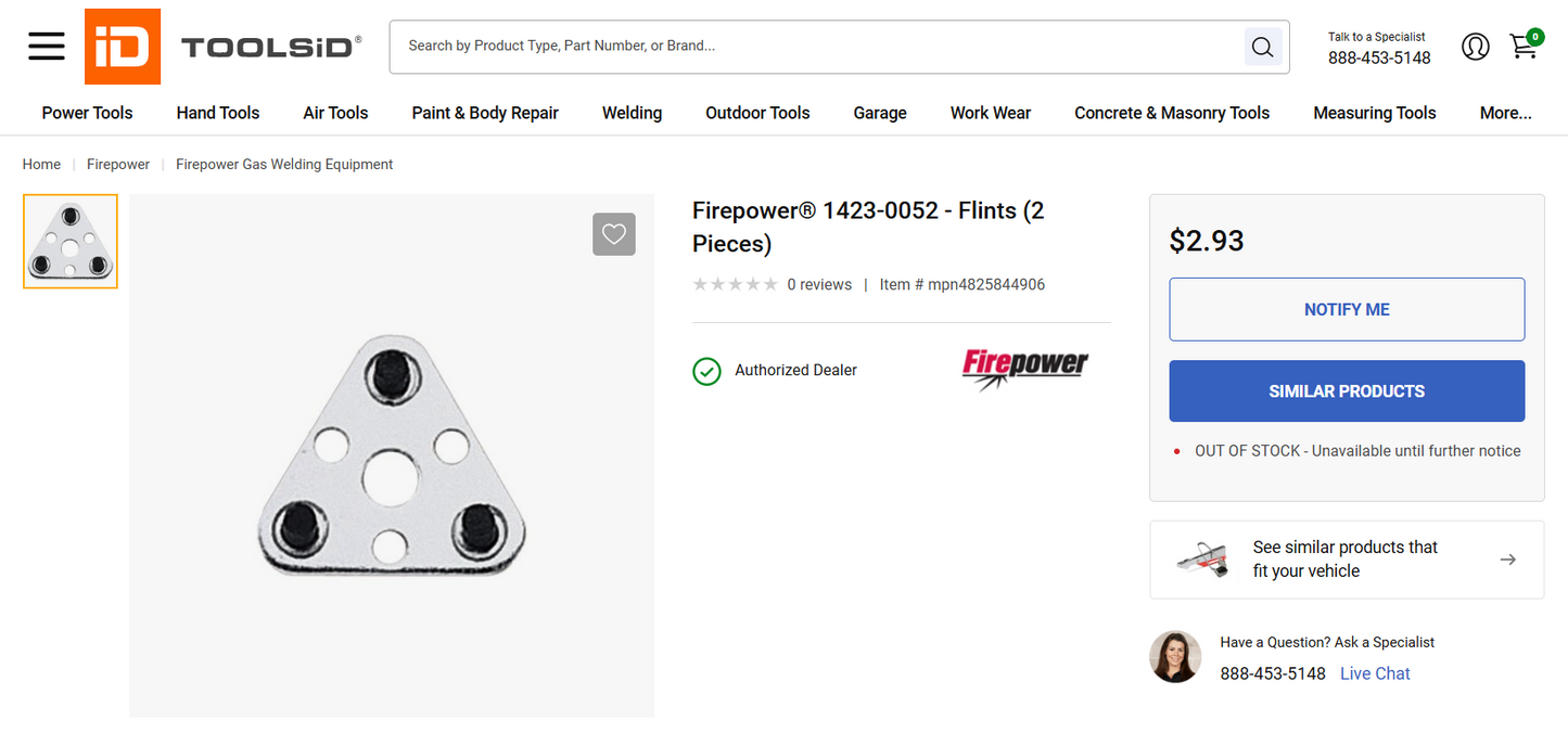 Firepower Flint (for Triple Flint Spark Lighter) – 1 PIECE ONLY, DURABLE