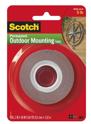 Scotch Permanent Outdoor Mounting Tape (4011C, 1” x 60”) – 2 AVAILABLE, BRAND NEW