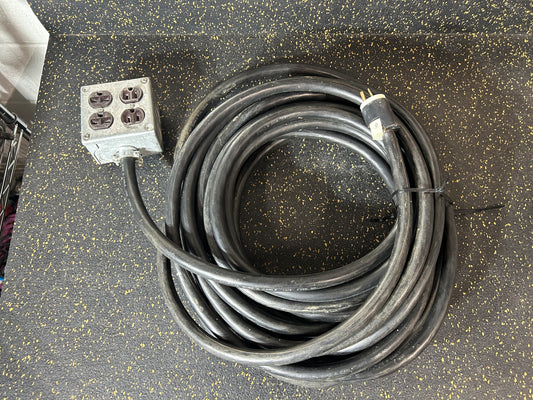 50-Foot 4-Outlet Extension Cord (Angled Plug w/ 2 Angled Outlets & 2 Regular 3-Prong Outlets, 10 AWG)