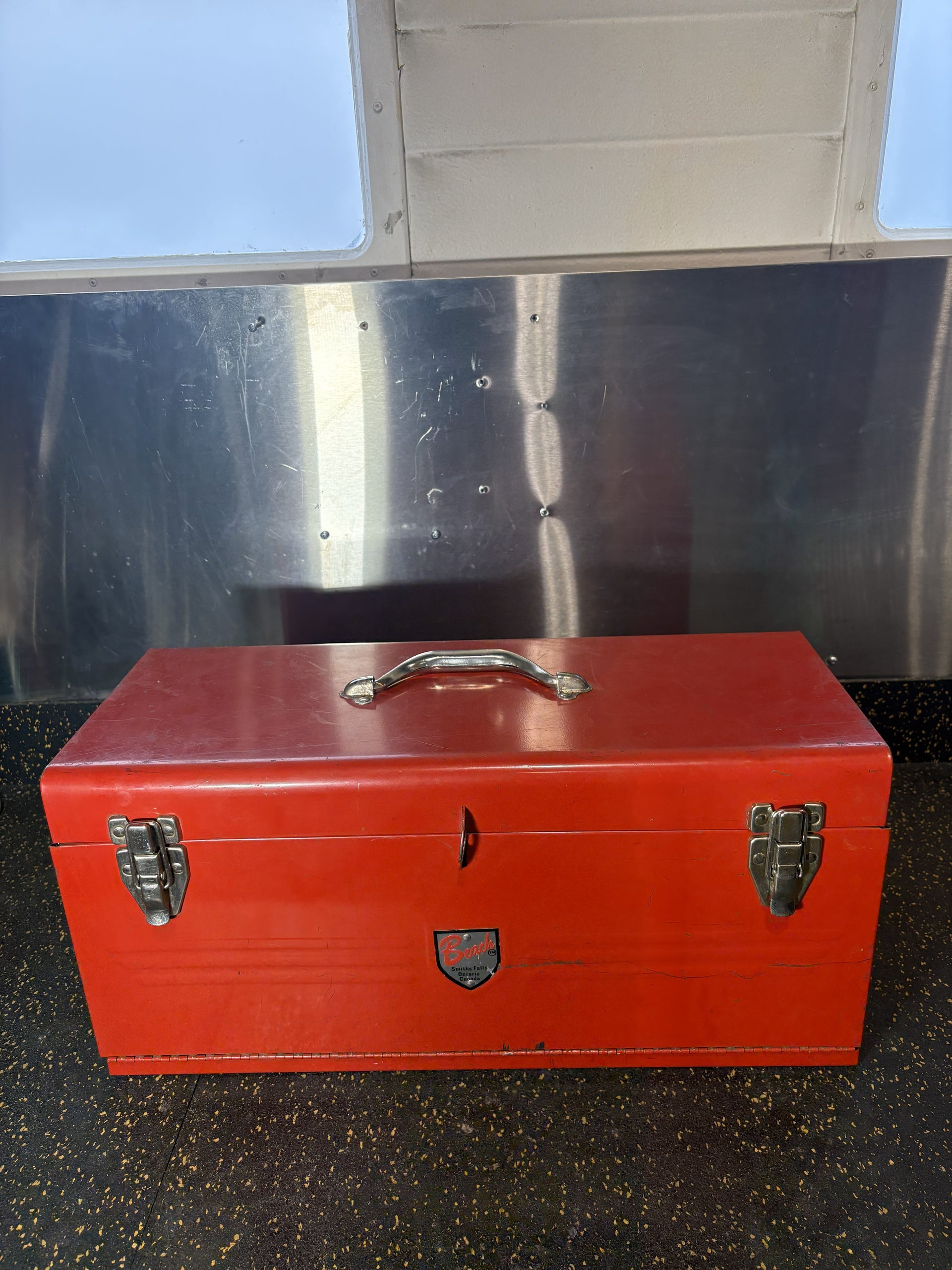 Vintage Canadian Made Beach Industries Tool Box (Red)