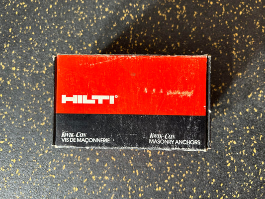 Hilti KWIK-Con Masonry Screw Anchors (1/4” x 2-1/4”, 100-piece box)