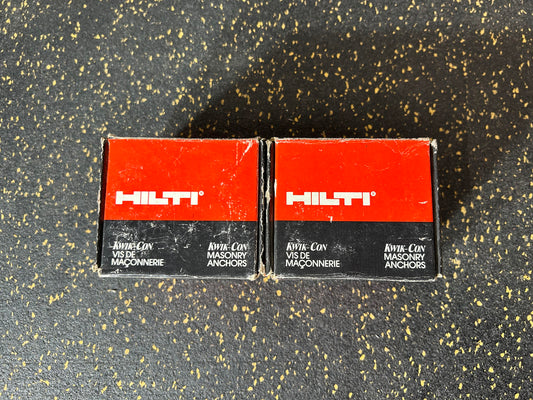 Hilti KWIK-Con Masonry Screw Anchors (1/4” x 1-3/4”, 100-piece box)