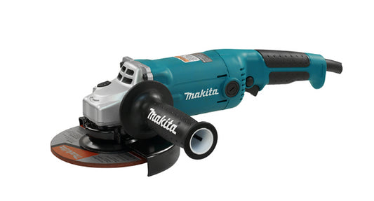 Makita 6” Trigger Switch Angle Grinder (w/ Guard, Handle, Walter 5” Knot-Twisted Wide Wire Wheel Brush, 3 Klingspor Kronenflex EDGE 4-1/2” Cut-Off Wheels)