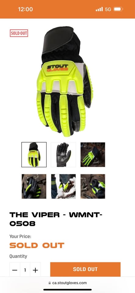 Stout Gloves Mechanic Series Work Gloves (Sizes Small and Large) for Heavy-Duty Tasks