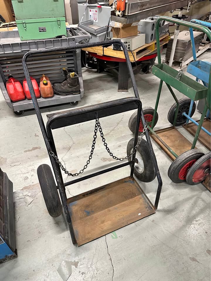 Large Black Oxy Acetylene Torch Cart for 2 Big Cylinders