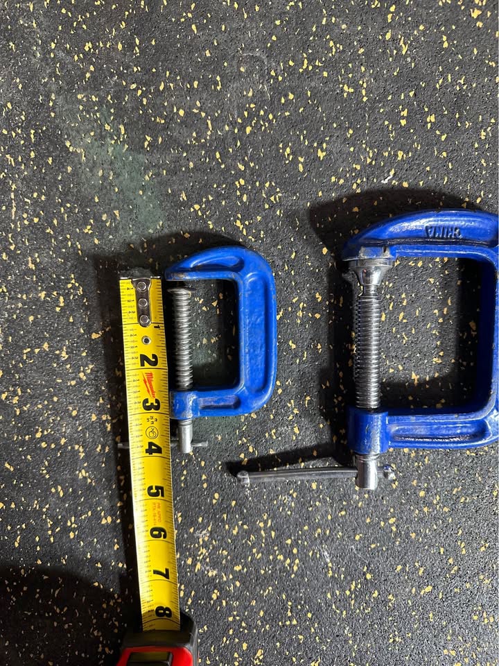 Set of 3 Small C-Clamps (2”, 2.5”, 3”) for Precision Clamping