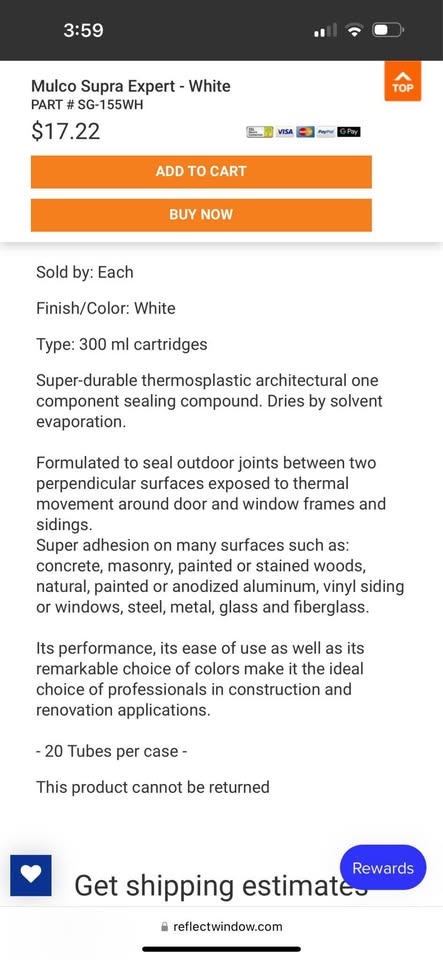 Mulco Supra Expert Construction Sealant for Doors and Windows 300ml