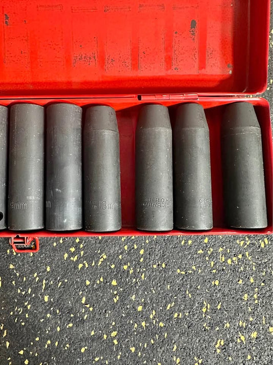 Deep 1/2” CR-V Socket Set 10-24 mm