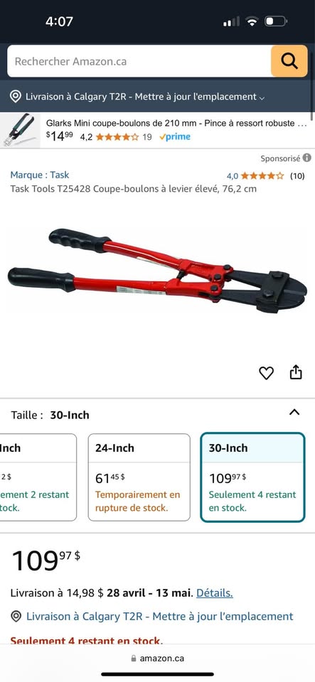 30” Heavy Duty Bolt Cutters
